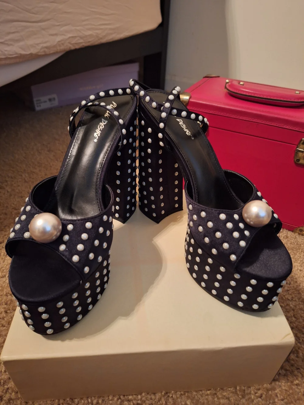 Pearl And Stud 5 Inch Platforms, Worn Once